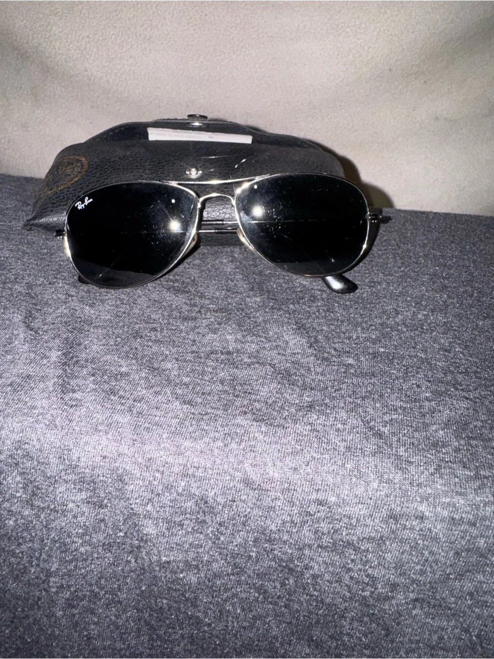 Ray-Ban Men's Silver Frame Black Lens Aviator Sunglasses